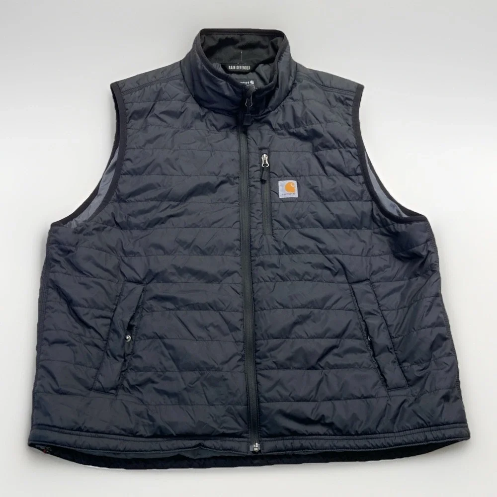 Carhartt Puffer Vest Mens 2XL Black Rain Defender Insulated Nylon 102286 001